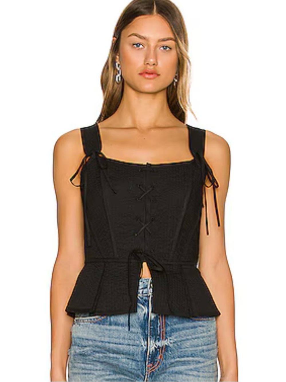 Ulla Johnson Luz Black Corset Top SZ 0